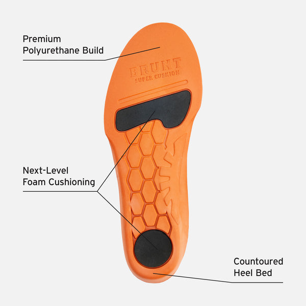 BRUNT Super CUSH'N® Insole Premium Comfort Work Boot Insoles