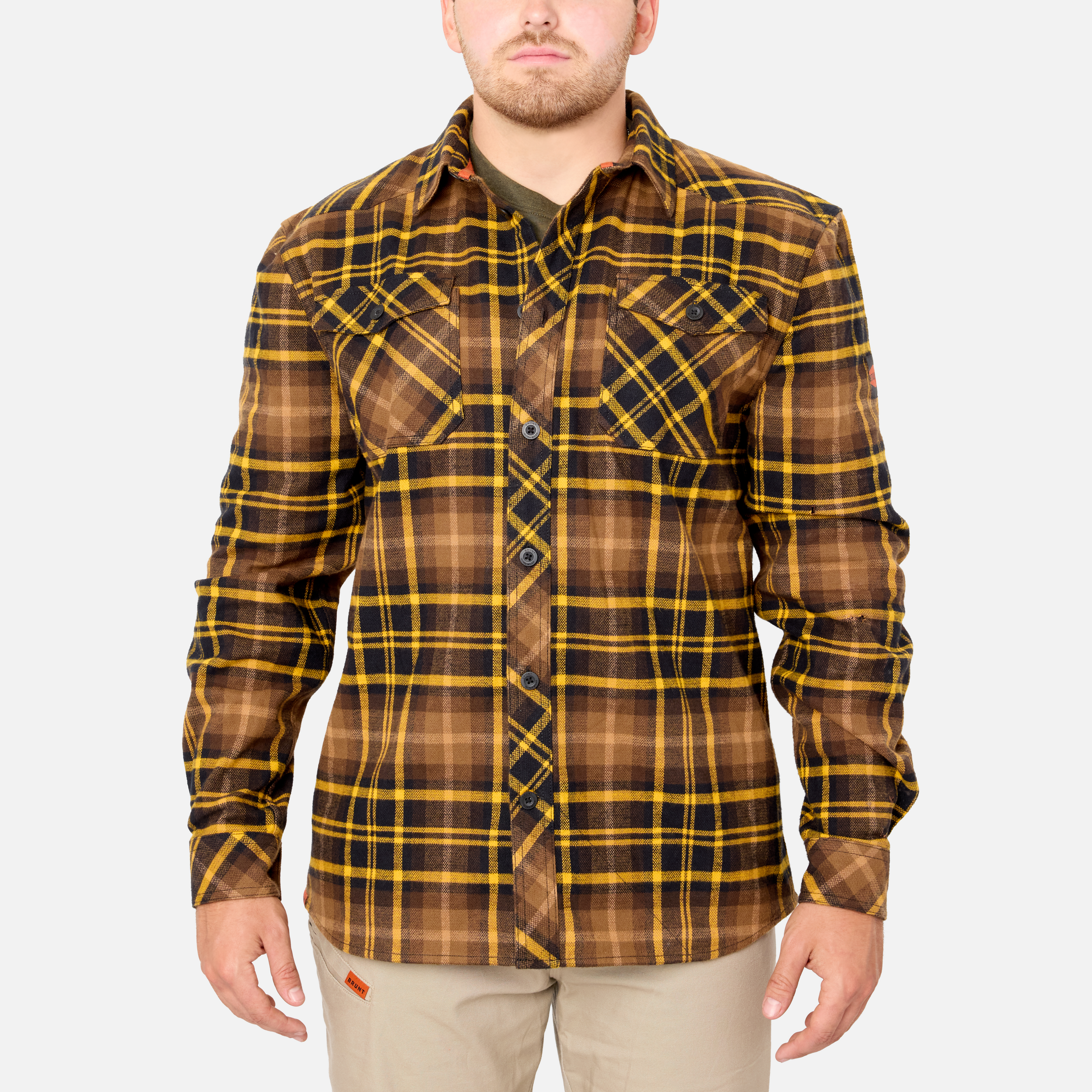 The BRUNT Flannel Shirt, Orange and Black Plaid / S The BRUNT Flannel Shirt, Orange and Black Plaid / S