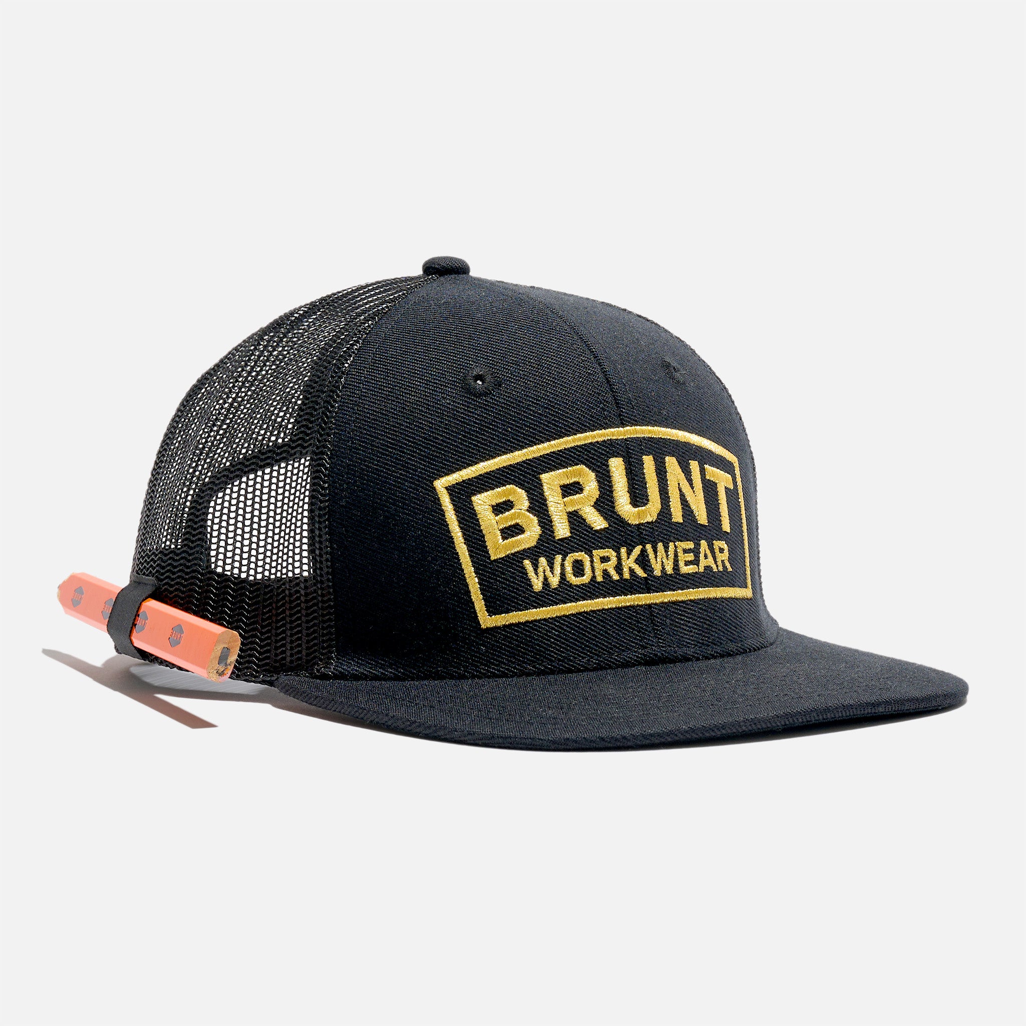 Flat Brim Snapbacks | Work Hat with Built in Pencil Holder | BRUNT