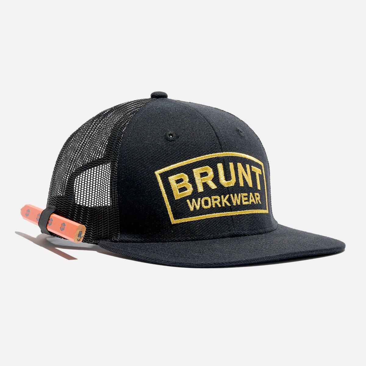 Curved Brim Snapback Work Hat with Pencil Holder, One Size Fits Most Flat Brim Snapbacks | Work Hat with Built in Pencil Holder  main image 3