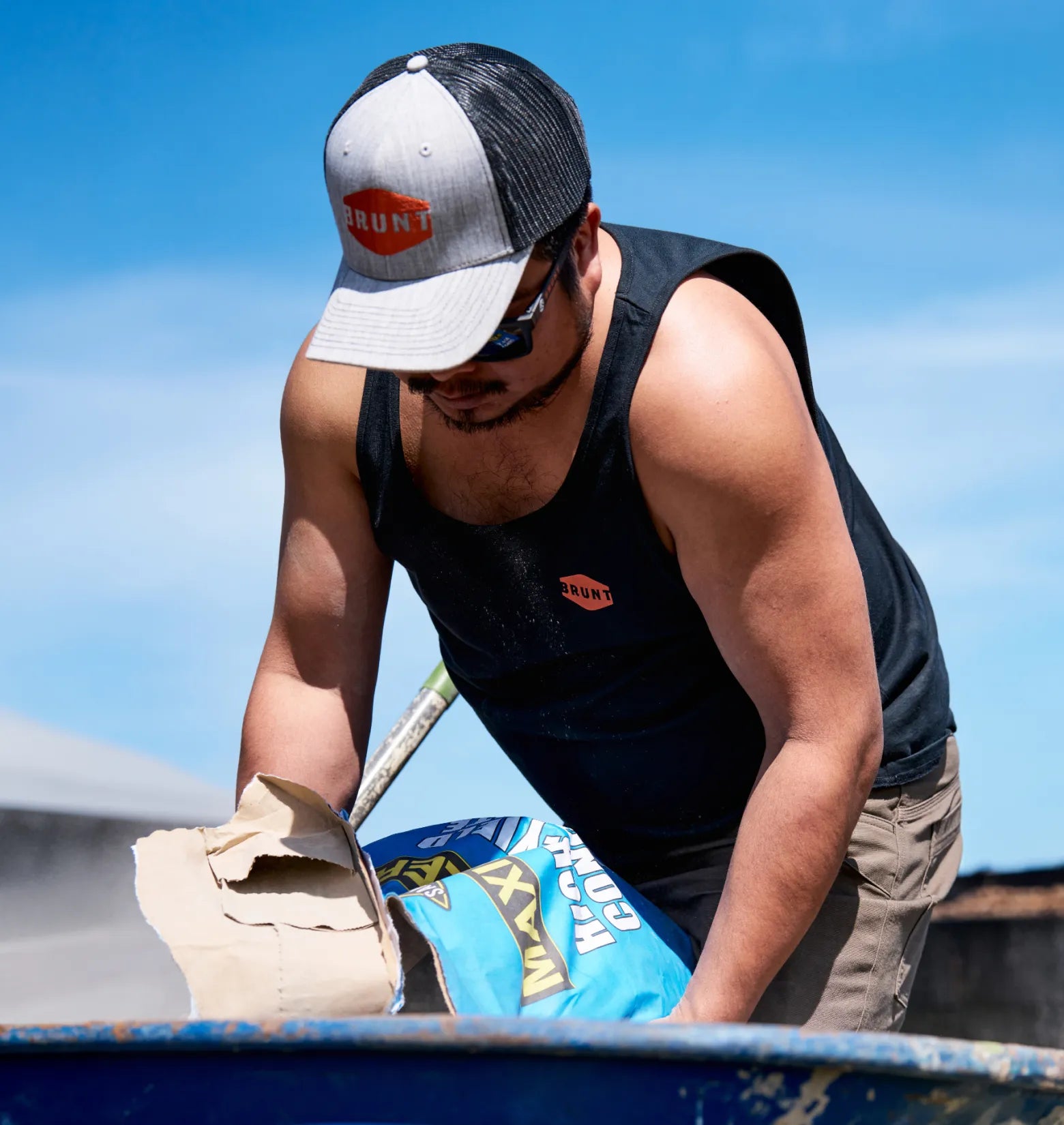 Man in BRUNT comfortable work tank top