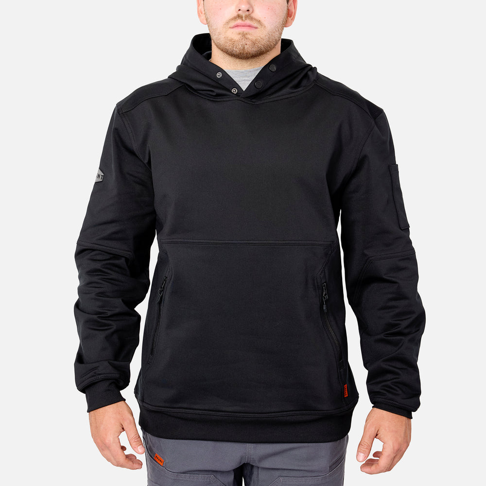 Front of the BRUNT light weight work hoodie in black * 0