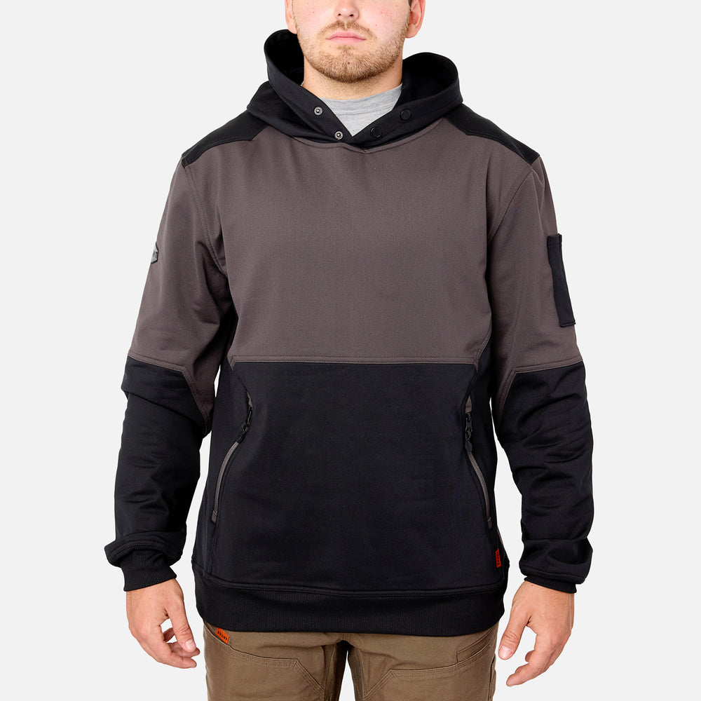 View 1 front of the BRUNT light weight work hoodie in charcoal * 0