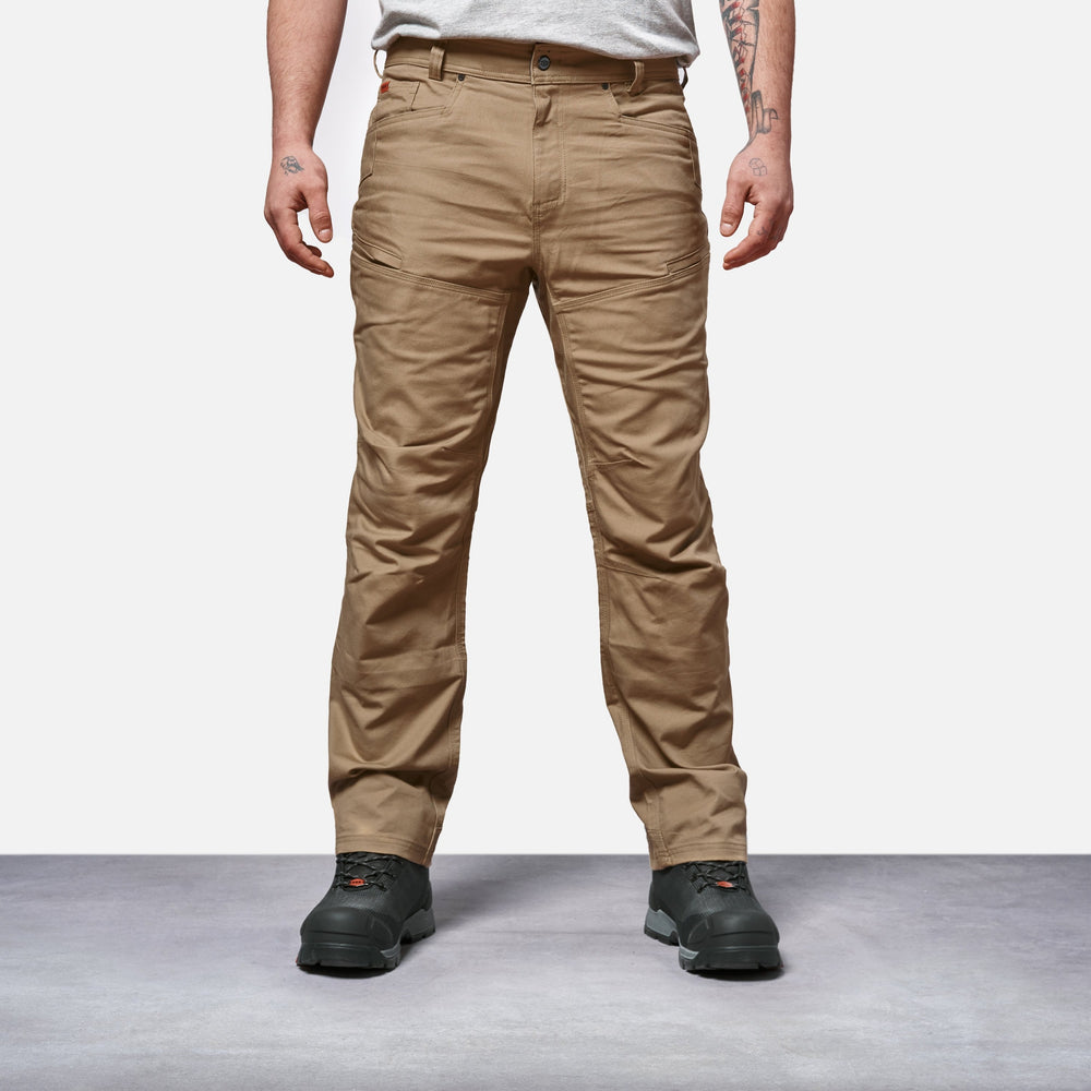 View 1 front of BRUNT water resistant double-knee martin work pant in tan * 0