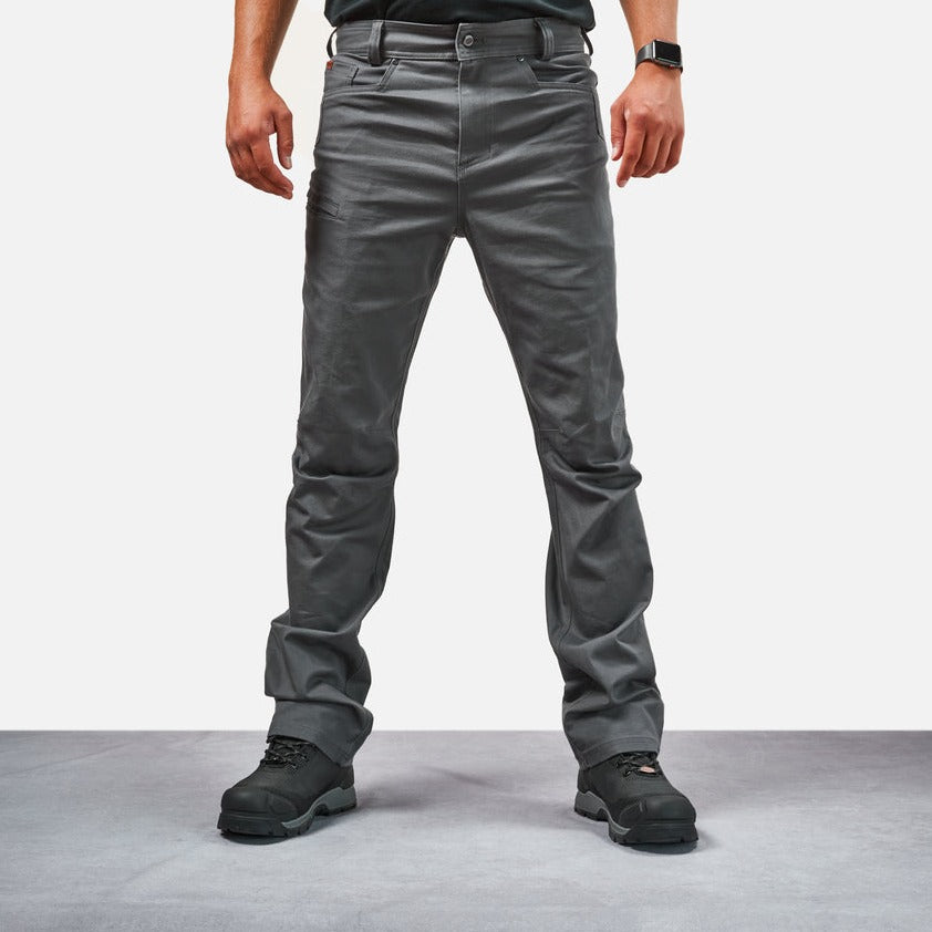 Front of BRUNT water resistant stretch torra work pant in charcoal * 0