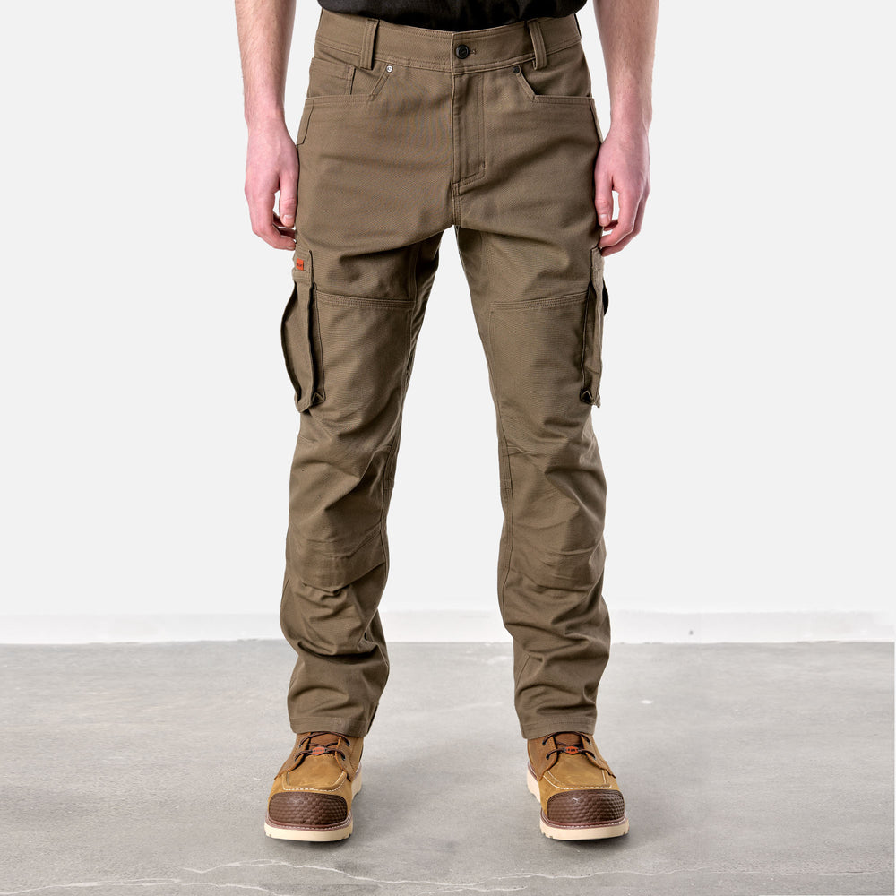 View 1 front of BRUNT water resistant double knee cargo pants in brown* 0