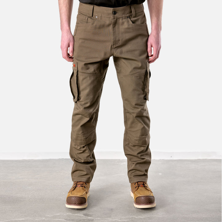 View 1 front of BRUNT water resistant double knee cargo pants in brown* 0