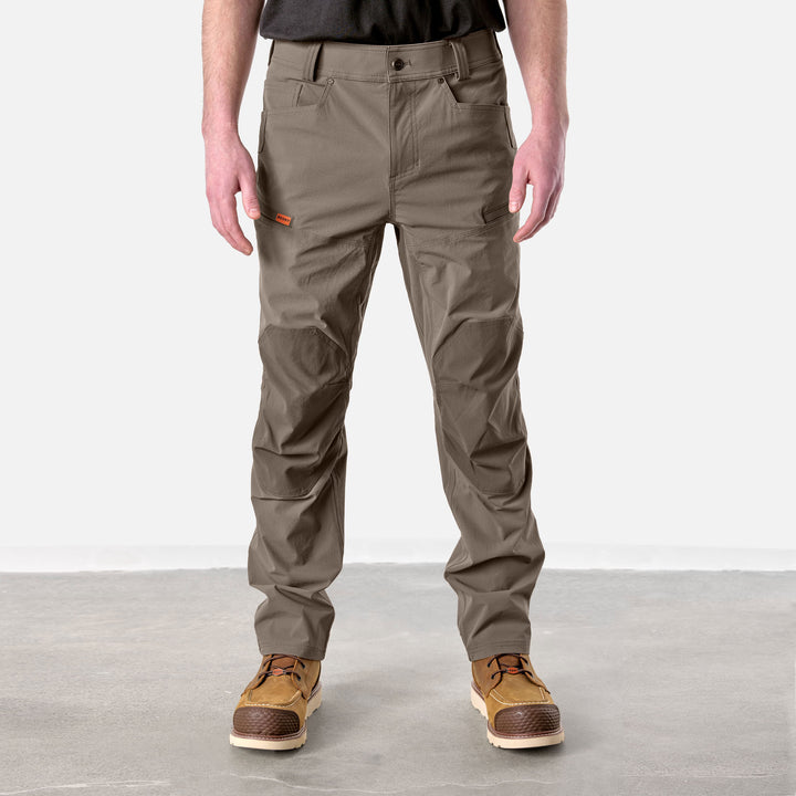 View 1 front of BRUNT water resistant durable breathable work pant in brown * 1