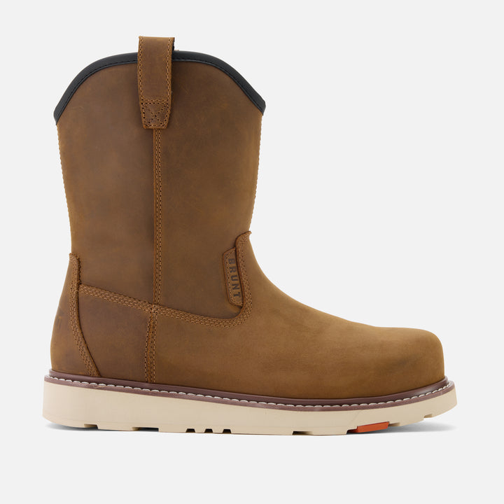 View 1 right side of the BRUNT 9 inch water-resistant unlined composite toe roper bolduc work boot in brown