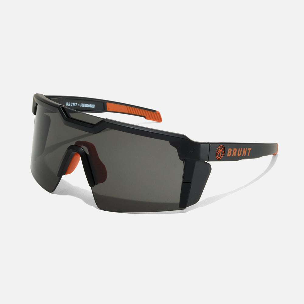 View 1 45 degree angle of right side of BRUNT future tech sunglasses in black * 0