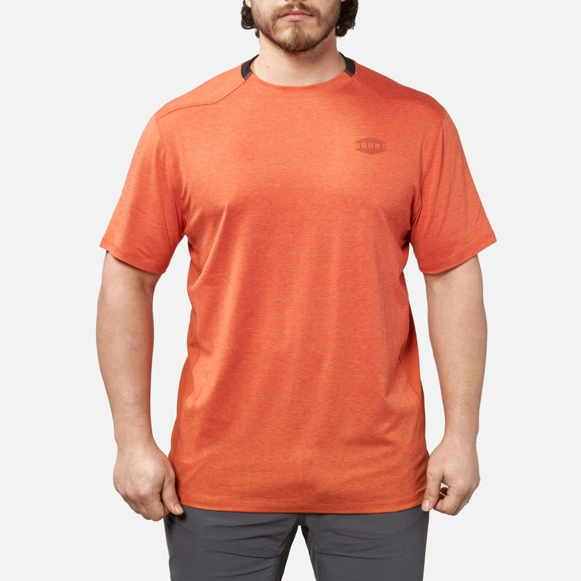 View 1 front of the BRUNT lightweight mckenna sun tee with UPF protection in BRUNT orange * 0