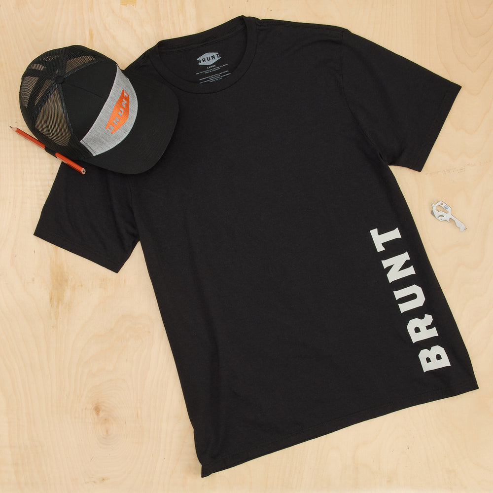 BRUNT limited edition black tee, black and grey hat with logo and BRUNT multi tool key * # NEW