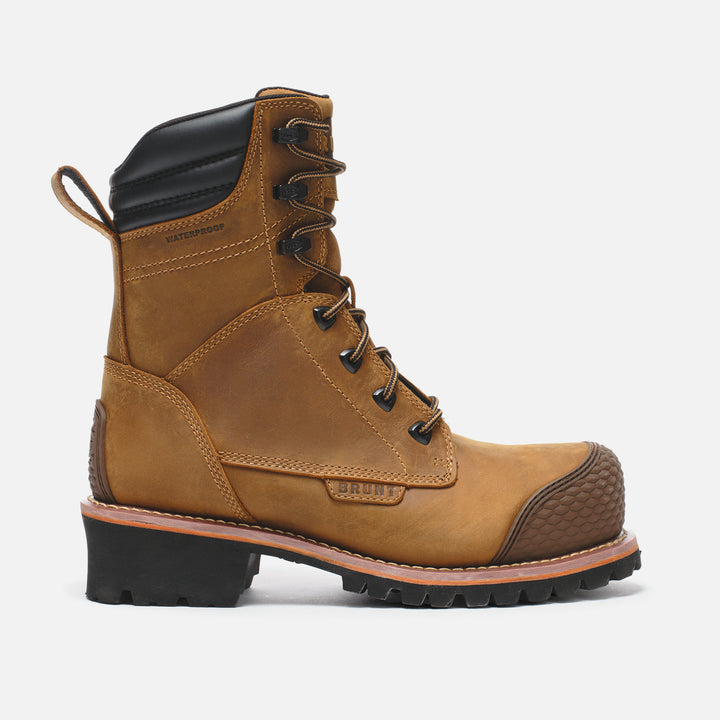 View 1 right side of the BRUNT 9 inch welted logger reinforced comp toe work boot in brown * # NEW
