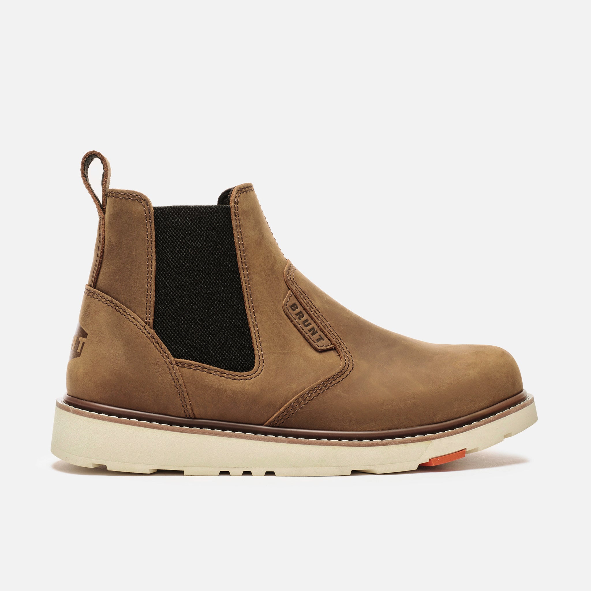 View 1 right side of the BRUNT 6 inch water-resistant slip-on ohman work boot in brown * 0