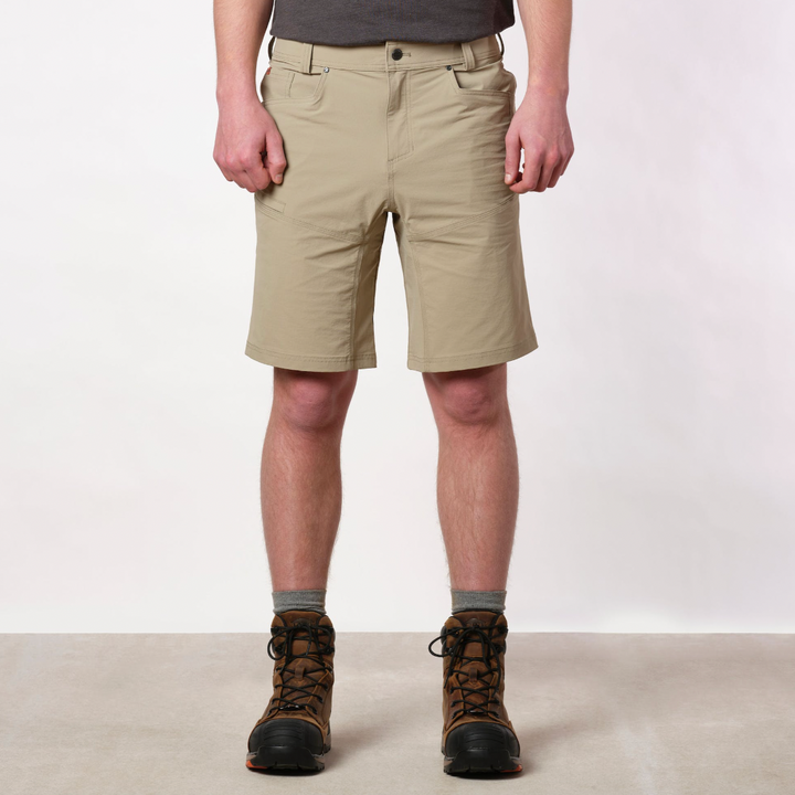 View 1 front of BRUNT lightweight breathable costello work shorts in khaki * 0