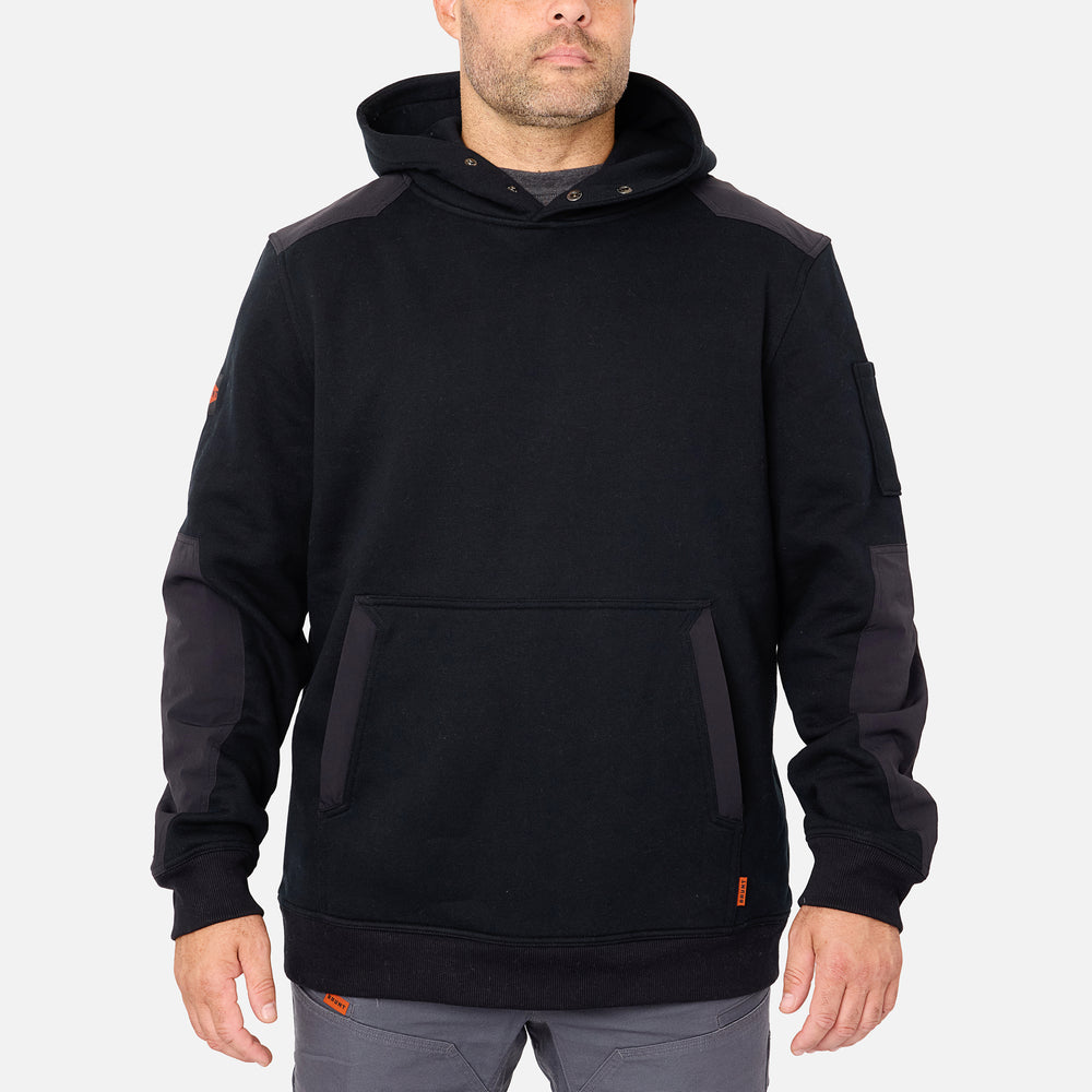 View 1 front of the BRUNT water resistant heavy duty shevlin work hoodie in black * 0