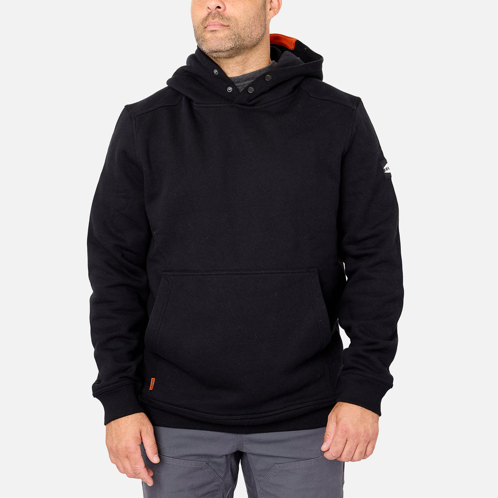 View 1 front of the BRUNT water resistant shevlin work hoodie in black * 0