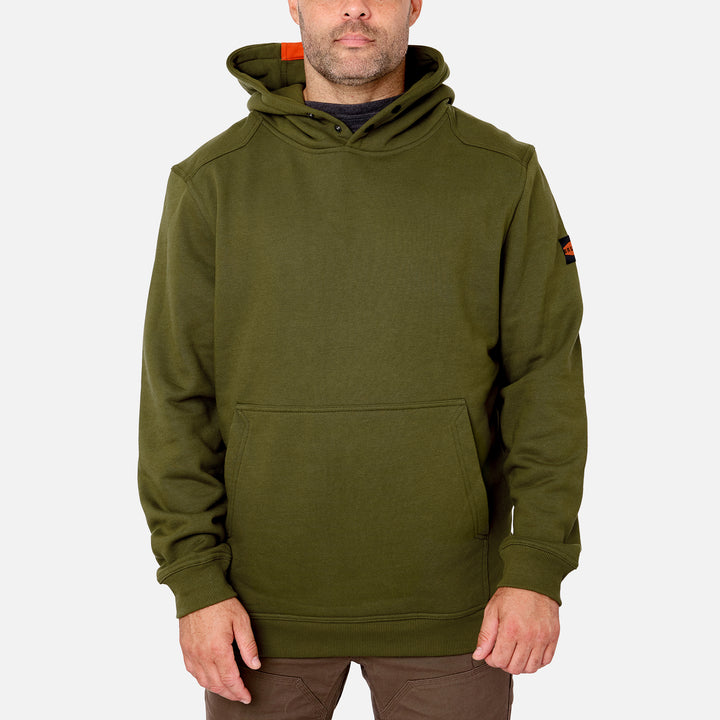 View 1 front of the BRUNT water resistant shevlin work hoodie in hunter green * 0
