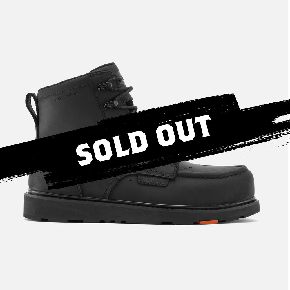 View 1 sold out right side of the limited edition BRUNT 6 inch waterproof composite toe marin work boot in black * #LIMITED EDITION