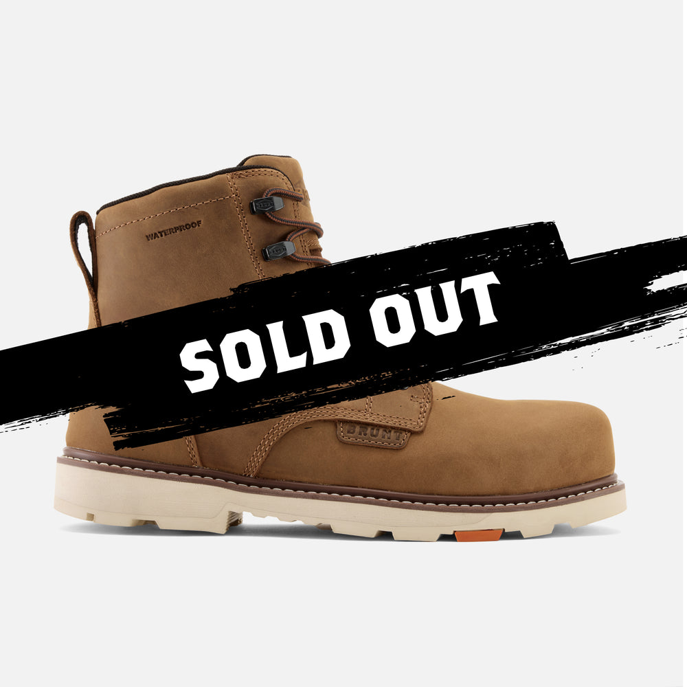 Sold out limited edition BRUNT 6 inch waterproof composite toe sullivan work boot in brown * # LIMITED EDITION