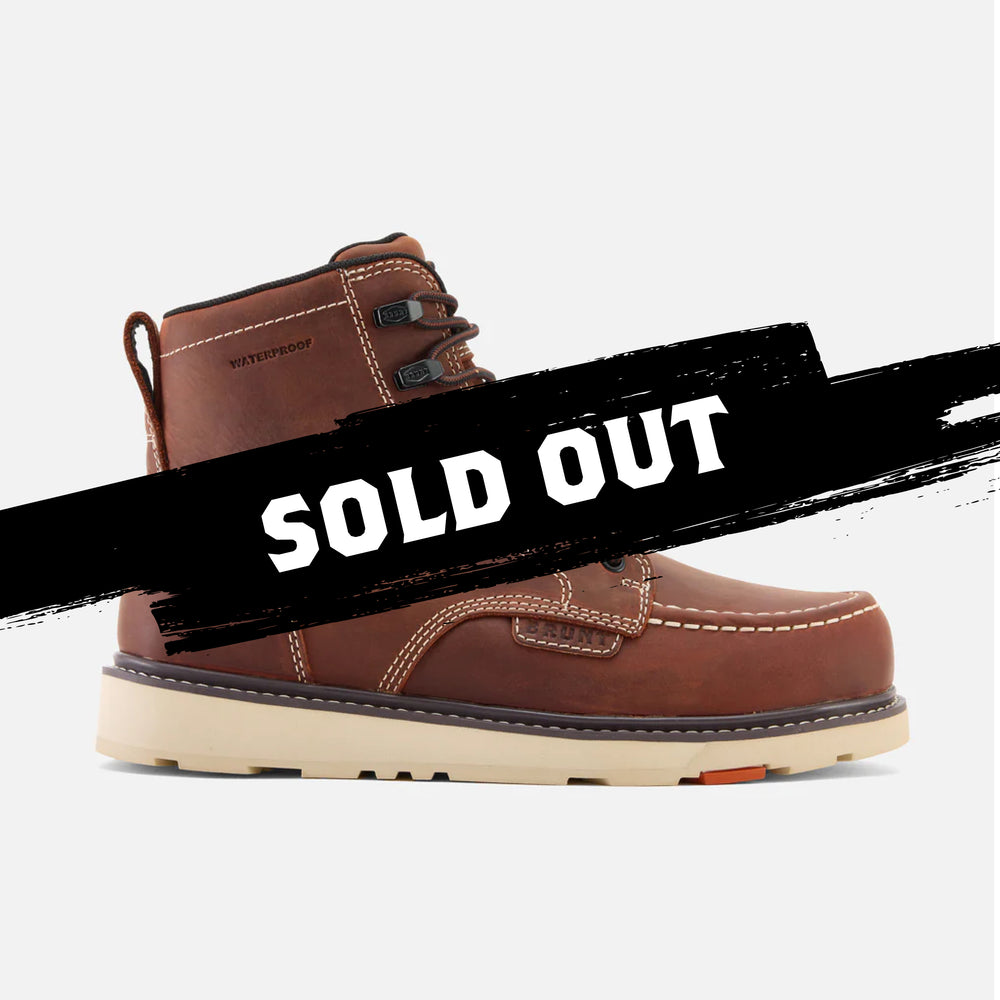 Sold out limited edition BRUNT 6 inch waterproof moc toe marin work boot in redwood * # LIMITED EDITION