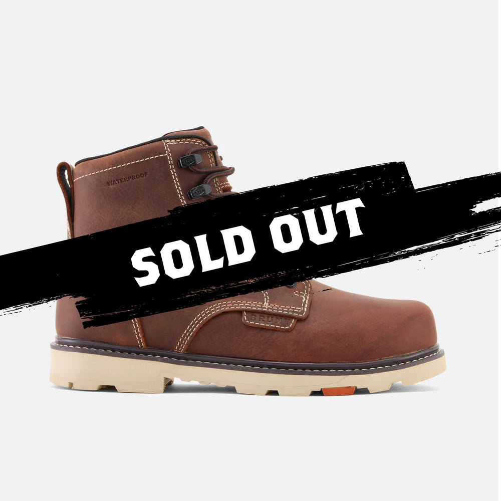 View 1 sold out limited edition BRUNT 6 inch waterproof composite toe sullivan work boot in redwood * #LIMITED EDITION