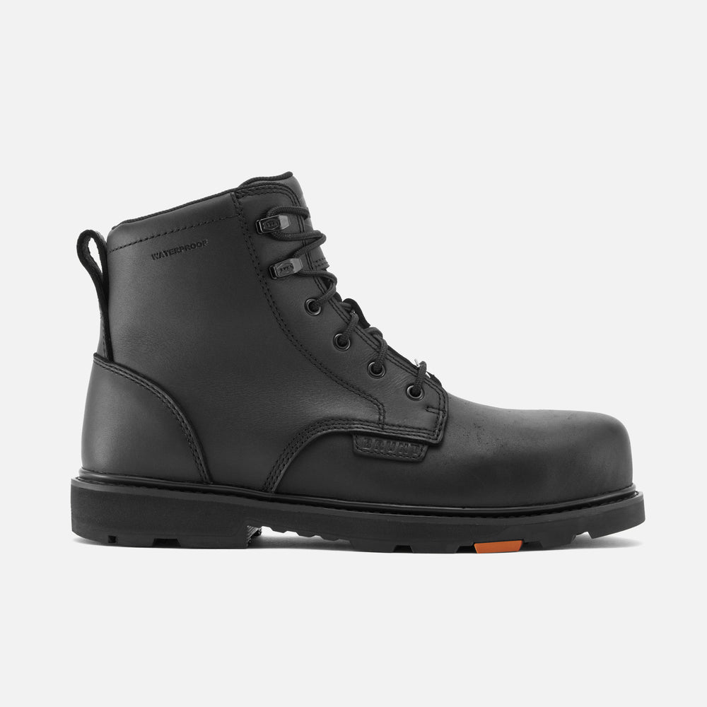 Right side of the limited edition BRUNT 6 inch waterproof composite toe sullivan work boot in black * #LIMITED EDITION