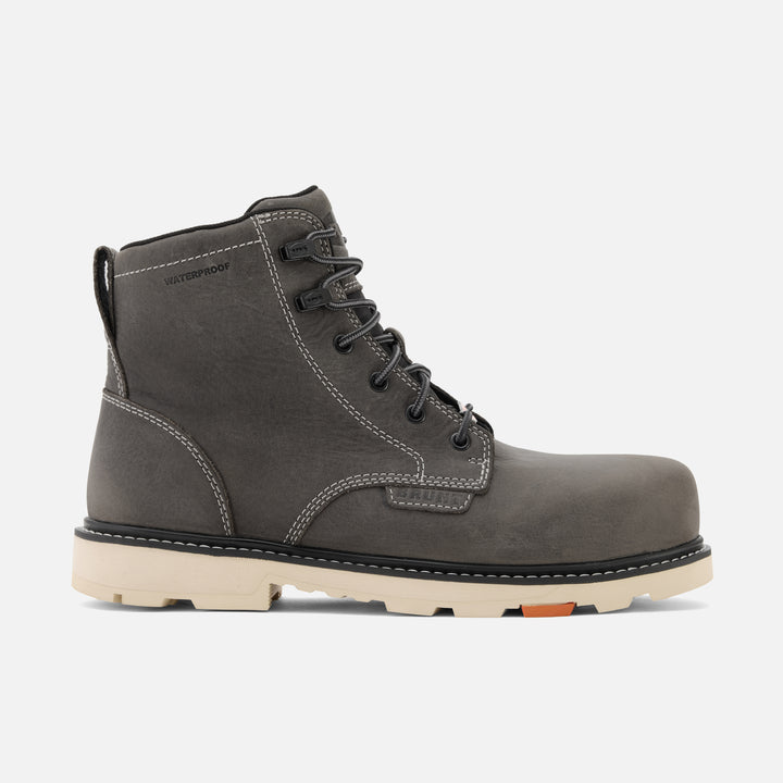 View 1 right side of the limited edition BRUNT 6 inch waterproof sullivan work boot in grey * # LIMITED EDITION