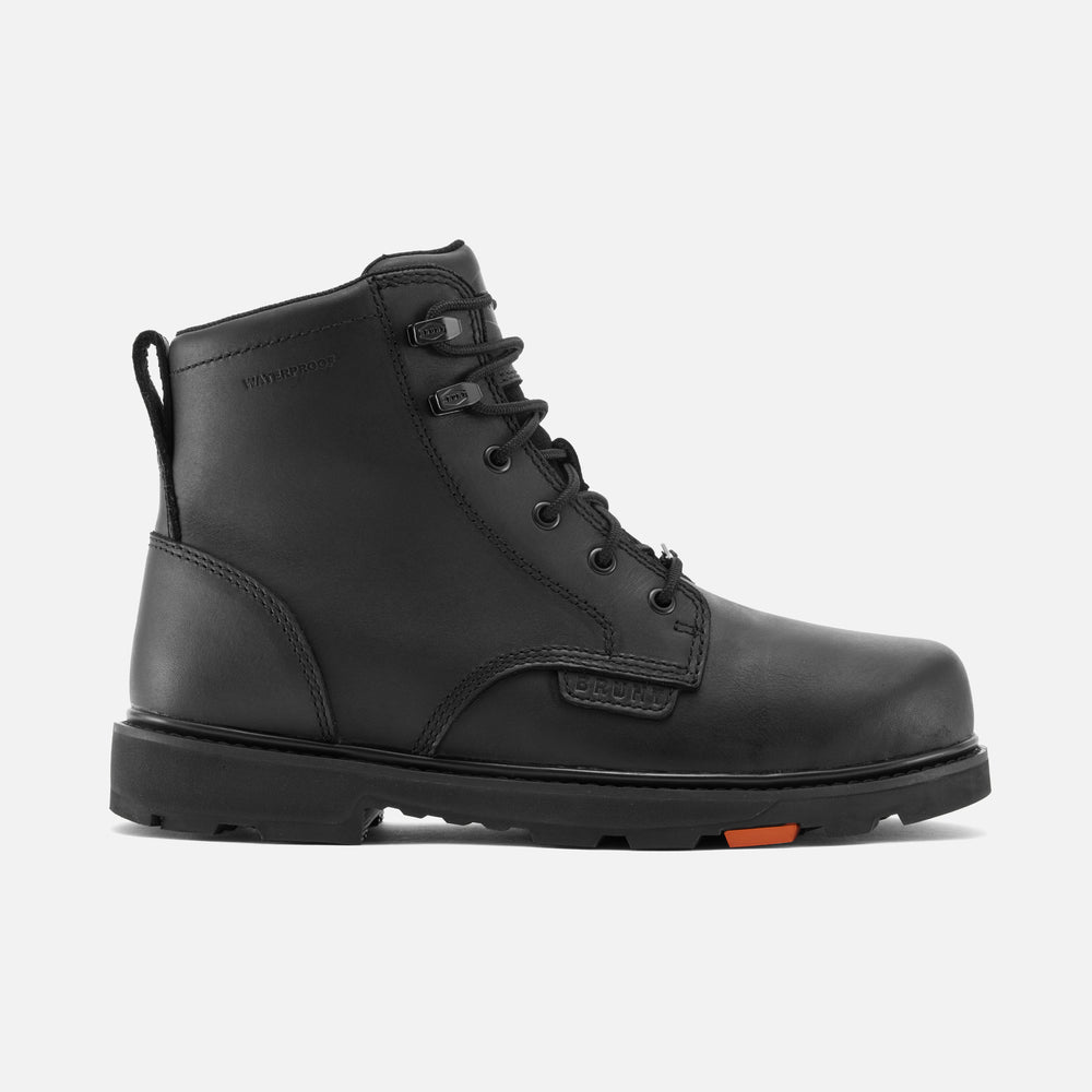 Right side of the limited edition BRUNT 6 inch waterproof sullivan work boot in black * #LIMITED EDITION