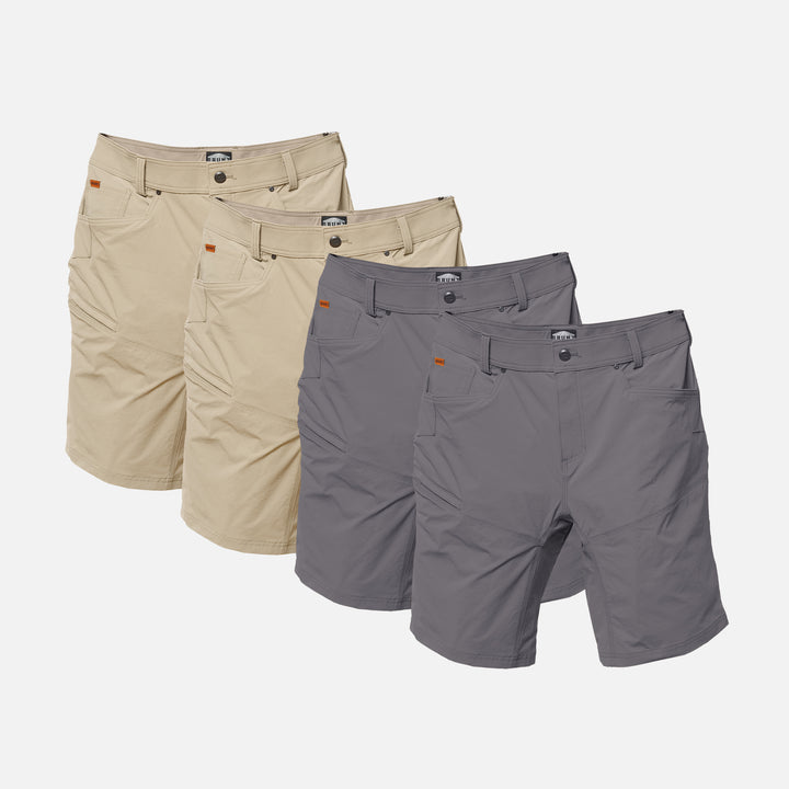 View 1 four of the BRUNT lightweight breathable costello work short in khaki and charcoal * 0