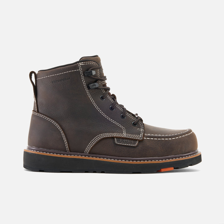 View 1 limited edition BRUNT 6 inch waterproof composite toe marin work boot in dark brown * # LIMITED EDITION