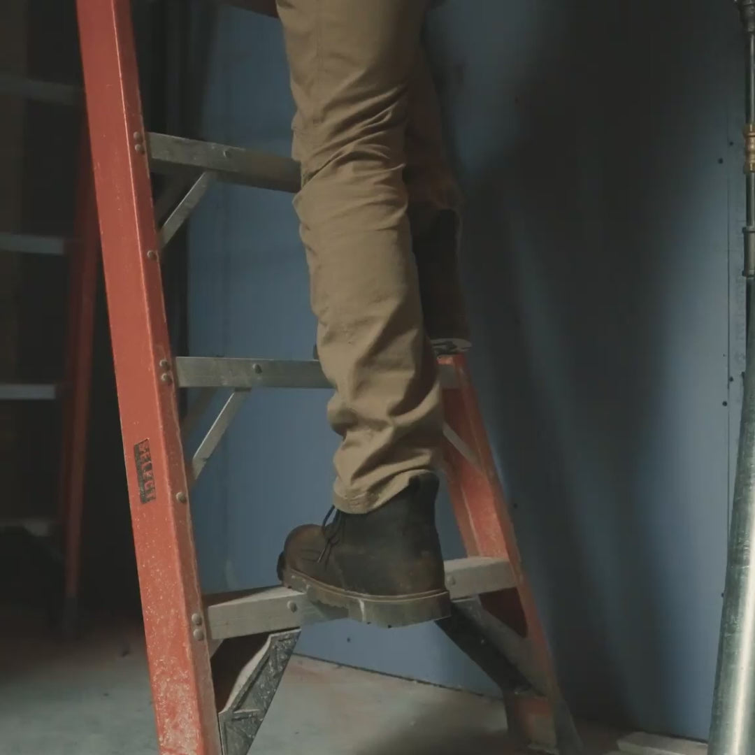 Video of BRUNT 6 inch waterproof sullivan work boot in dark brown on jobsite