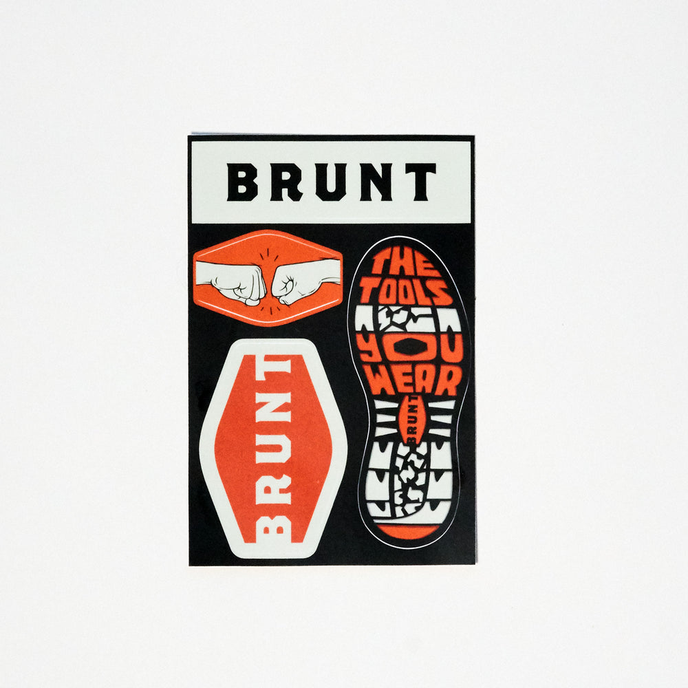 BRUNT Workwear Stickers in Orange, White and Black